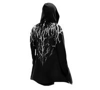 MYZTTZR Vichingo Uomo Cardigan con Cappuccio di Media Lunghezza Mitologia Nordica Tatuaggio Mantello 3D Odino Stampato Giacca da Motociclista Donna Medievale Regalo,Norse Mythology,M
