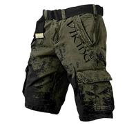 MYZTTZR Vichingo Uomo Estate Pantaloncini Mitologia Nordica 3D Tattoo Stampa retrò Moda Trend Donna Felpe Valhalla Regalo,Viking Dark Green,3XL