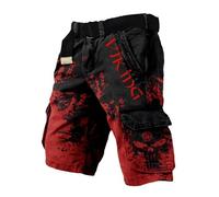 MYZTTZR Viking 3D Stampato Estate Pantaloncini Mitologia Nordica Tatuaggio retrò Personalizzato Pantaloni Sportivi da Uomo Valhalla Regalo,Mediaeval,5XL