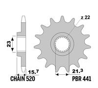 MZ BAGHIRA FUN BIKE 660 1997-2003 pignone PBR passo 520 15 Denti