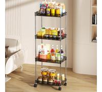 MZBDYYF Carrello portaoggetti stretto regolabile a 4 livelli (larghezza 14 ~ 20 cm) carrello portaoggetti mobile per bagno cucina piccoli spazi lavanderia e cassettiera