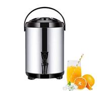 MZBDYYF Distributore di acqua calda con rubinetto, urna per catering, in acciaio inox, termostato 6L/8L/10L/12L, barile isolante per urna del caffè, isolato per 10-12 ore, nero, 6 l