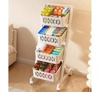 MZBDYYF Espositore per snack a 3 e 4 ripiani con ruote, organizer in metallo per alimenti, frutta, verdura, home theatre, supporto portatile per concessioni