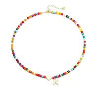 Mzbnfa Collana da donna con ciondolo a forma di lettera dell'alfabeto con ciondolo a forma di cuore dorato, collana con iniziale bohémien Y2K per donne, collana dopamina, ideale per gli amanti della