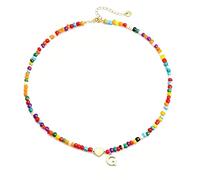 Mzbnfa Collana da donna con ciondolo a forma di lettera dell'alfabeto con ciondolo a forma di cuore dorato, collana con iniziale bohémien Y2K per donne, collana dopamina, ideale per gli amanti della