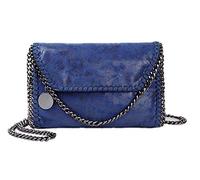 MZBoutiques Borsa casual da donna in pelle PU con tracolla a tracolla in pelle a catena (blu)