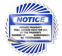 MZBS Adesivi per finestrini auto Avviso proprietà privata Percorso di accesso al sentiero per uso adesivi 10 pezzi adesivi per cassetta degli attrezzi adesivi inappropriati (8 x 12 cm)