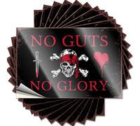 MZBS Hardhat adesivi e decalcomanie Pirate No Guts No Glory adesivi divertenti 10 pezzi cartelli divertenti per garage per uomini strumento decalcomania (12 x 18 cm)