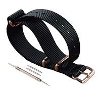 MZBUTIQ 15mm Nero Strap Cinturino Orologio da Donna Nylon Magro Extra Lungo
