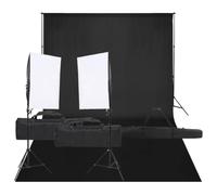 mzdioop Kit da studio fotografico con illuminazione e sfondo per fotografia professionale di prodotti, riprese video e creazione di contenuti, include softbox, treppiede, sfondo, borsa per il