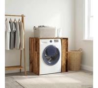 mzdioop Mobile per lavatrice in legno anticato, 87 x 60 x 89 cm, con 2 scomparti e porta, spazio per bagno e biancheria, impermeabile, facile da montare, design moderno per ordine in casa