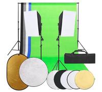 mzdioop Set da studio fotografico con illuminazione softbox sfondo riflettore treppiede per fotografia di prodotti, ritratti, video, contenuti, riprese in studio e vlogging