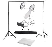 mzdioop Set da studio fotografico con lampade, sistema di sfondo, lampade a LED con treppiede e softbox per ritratti, foto di prodotti, video, contenuti, vlogging, streaming