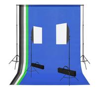 mzdioop Set da studio fotografico con softbox, sistema di sfondo, 5 sfondi, cornice regolabile, luci da studio per ritratti, prodotti, video, contenuti, vlogging e streaming