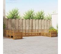 mzdioop Set di mobili da esterni in legno massiccio di acacia, 10 pezzi, resistente alle intemperie, design modulare per terrazza, balcone, gruppo di sedute per rilassarsi e stare in compagnia