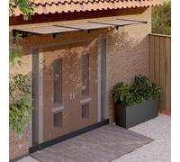 mzdioop Tettoia nera in policarbonato, 358,5 x 90 cm, resistente alle intemperie e ai raggi UV, con robusto telaio in alluminio, per terrazza, balcone, giardino, come protezione dalla pioggia e dal
