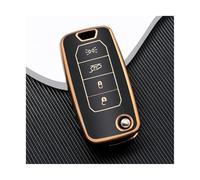 MZEER Guscio Chiave Custodia per Chiave Pieghevole per Jeep per Renegade per Compass 2016 2019 2020 2021 4 Pulsanti Accessori per Chiavi A Scatto Protetti Auto Key Cover(Golden Black)