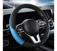 MZHIJIEDM Coprivolante Auto per Renault Kangoo (2013 2014 2015 2016 2017 2018 2019 2020 2021 2022 2023 2024), Copertura Protettiva del Volante Dell'auto Comodo Antiscivolo Accessori Auto,Black Blue