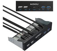 MZHOU 5.25" Pannello Frontale USB 3.0/2.0 HD Audio Microfonoe USB per PC | 10Gbps Hub USB Interno con 2x USB 2.0+2x USB 3.0+1x TYPE-C Porte per Chassis PC Staffa per Unità Ottica