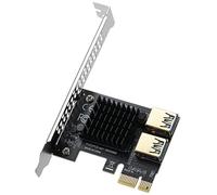 MZHOU PCI-E da 1 a 2 PCI-Express 16X Slot Scheda Riser - Scheda Moltiplicatore Adattatore USB 3.0 a Maggiore Stabilità per Bitcoin Mining Compatibile con Windows