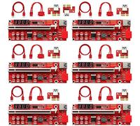 MZHOU Scheda Riser GPU PCI-E da 1X a 16X con Cavo di Prolunga PCIE USB 3.0, 10 Condensatori, Interfaccia di Alimentazione SATA a 6 pin,per il Mining di Ethereum-6 pezzi