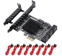 MZHOU Schede di Espansione PCIE 8 Porte SATA III 6Gbps, Controller SATA 3.0 Splitter, Supporto HDD per Windows,Ubuntu,Linux