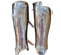 MZICXV Armatura a piastre con schinieri medievali | Parte inferiore della gamba completa del cavaliere europeo | Parastinchi in acciaio indossabili for la rievocazione storica(Mild Steel Gothic)