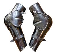 MZICXV Armatura medievale completa | Protezioni for le braccia a piastre europee del XV secolo | Parabraccia e parabraccia da cavaliere indossabili for la rievocazione storica(Carbon Steel Black)