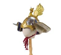 MZICXV Elmo da generale in stile dinastia fatto a mano | Replica di armatura storica | Elmo con auricolare pieghevole decorato for esposizione | Autentica scultura artigianale | Regalo da collezione