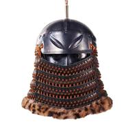 MZICXV Handmade Historical Replica Helmet with Face | Authentic Iron Pagoda Steel Helm with Lamellar Neck Guard for Reenactment & Display(Helmet visor)