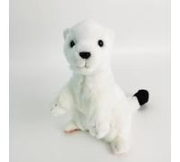 MZICXV Peluche Realistico di ermellino Bianco da 33 cm, Animale Morbido (erminea)
