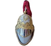 MZICXV Replica del casco della cavalleria domestica britannica | Casco da corazziere dei bagnini delle guardie reali con pennacchio | Copricapo da collezione(C)