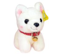 MZICXV Simulazione simpatico cane peluche bambola bianca Shiba Inu bambola regalo morbido e carino for bambola di pezza(Red,18cm)