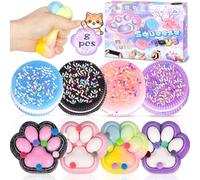 MZJAUVF 4 Pezzi Squishy Zampa di Gatto, 4 Pezzi Biscotto per Alleviare lo Stress, Taba Squishy Kit, Kawaii Squeeze Toys, Antistress Bambini, Fufu Squishy Regalo per Ragazzi, Halloween e Natale-Peluche