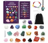 MZJAUVF Calendario Avvento 2025 Pietre e Minerali, 24 Calendario dell'avvento con Cristalli Gemme, Calendario dell'Avvento per Bambini, Calendario di Natale Regalo di Natale per Uomo Donna