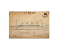 MZKSUERS Poster decorativo da parete su tela con la nave del Titanic Movie3, poster decorativo da parete moderno per camera da letto, per camera da letto, 50 x 75 cm