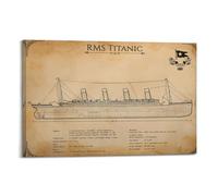 MZKSUERS Poster decorativo da parete su tela con la nave del Titanic Movie3, poster decorativo da parete moderno per camera da letto, per camera da letto, 50 x 75 cm