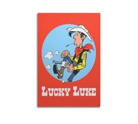 MZKSUERS Poster decorativo da parete su tela, motivo: Lucky Luke, stampa moderna per camera da letto, 40 x 60 cm