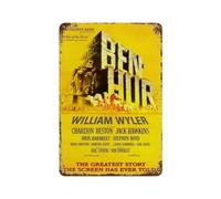 MZKSUERS Poster del film Ben-Hur Decorazione da parete Art Metal Tin Poster Modern Bar Decorations30x20cm