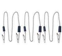 MZMing [3 Pezzi 50 cm Catena di Perle Metallo Clip di Tovaglioli Grembiule Catenina di Fissaggio per Tovaglioli - Flessibile Holder Tovagliolo in Argento Cordicella Collo per Anziani Adulti Bambini
