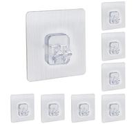 MZMing 8 pezzi Adesivo Forte per Mensole Doccia Ganci Appiccicosi per Scaffale di Stoccaggio senza Foratura Organizer ad Angolo da Parete Impermeabile per Cucina Bagno Portasapone Ripiano Cestino