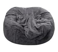 MZMZM Nessun divano letto imbottito grigio pouf gigante pouf poltrona letto futon stanza sedile tatami relax salotto mobili solo borsa custodia(Dark Only Bean Bag)