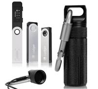 MZONGZI Custodia in lega di alluminio compatibile con Ledger Nano X/S Plus, impermeabile e antiurto, custodia sicura per portafoglio freddo per criptovaluta (nero)