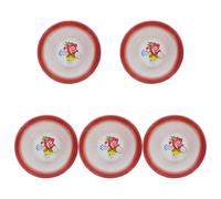 MZPOZB 5 Pcs Enamel Bowl Clear Chrome Soup Bowls Fettuccine Pasta Deepen Food Plates Retro Noodle Vegetable Basin Mixing