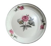 MZPOZB Enamel Thickened Plate Tea Dried Fruit Tray Round Household Vegetable Trays Kebab Large Plates Chicken(30cm-D)