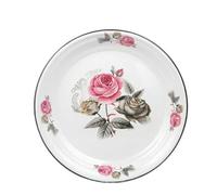 MZPOZB Extra-thick 30cm X 36cm Enamel Tea Tray Large Round Serving Platter Enamel Fruit Bowl Dishx(35cm-A)