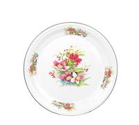 MZPOZB Extra-thick 30cm X 36cm Enamel Tea Tray Large Round Serving Platter Enamel Fruit Bowl Dishx(40cm-C)