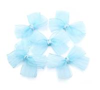 MZPOZB Fiocchi di Nastro di Grandi Dimensioni in Poliestere, Pizzo, Raso, Fiocco, Fiore, for Fai da Te, forcina for Capelli, Regalo, Decorazione for Matrimonio(Blue,10pcs)