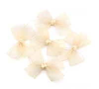 MZPOZB Fiocchi di Nastro di Grandi Dimensioni in Poliestere, Pizzo, Raso, Fiocco, Fiore, for Fai da Te, forcina for Capelli, Regalo, Decorazione for Matrimonio(Yellow,10pcs)