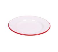 MZPOZB Heavy-duty Enamel Plate Vintage Household Round Dish Dining Room Breakfast Snack Saucer Seasoning(Red-18cm)